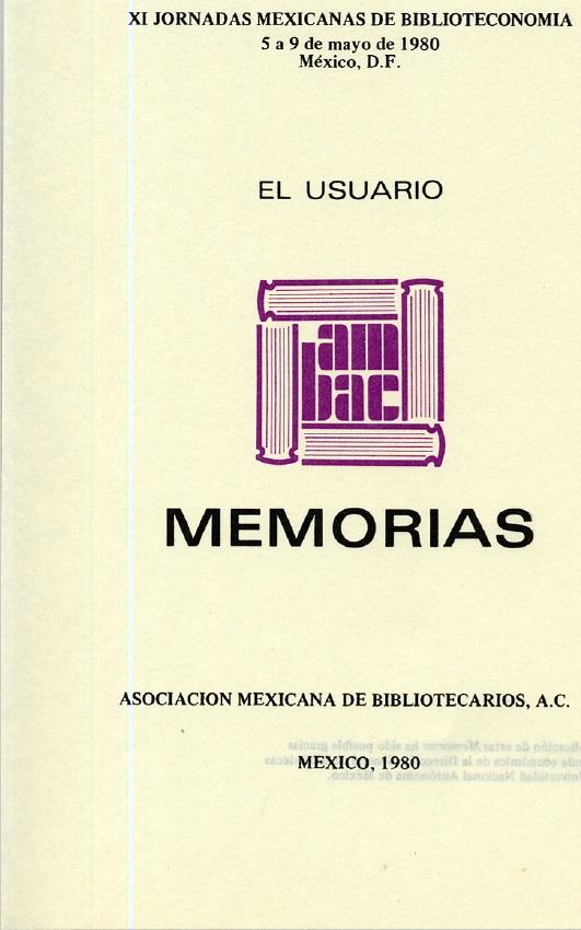 XI – Jornadas Mexicanas de Biblioteconomía (1980)